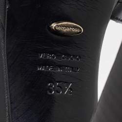 Pre Owned Sergio Rossi Black Leather Strappy Platform Sandals Size 35.5