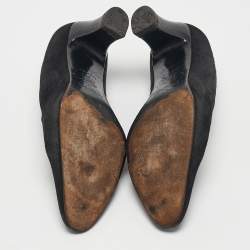 Sergio Rossi Black Suede Block Heel Pumps Size 37