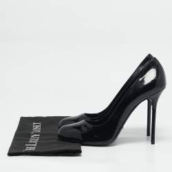مملوكة مسبقًا Sergio Rossi Black Patent Leather Round Toe Pumps Size 40