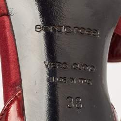 Sergio Rossi Burgundy Patent Leather and Satin D'orsay Pumps Size 38