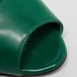 Sergio Rossi Green Patent Leather Wedge Pumps Size 38