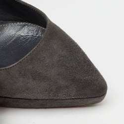 Sergio Rossi Dark Grey Suede Pointed Toe Platform Pumps Size 36.5
