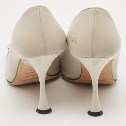 Sergio Rossi Grey Patent and  Leather Décolleté Square Toe Pumps Size 37
