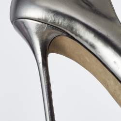 Sergio Rossi Metallic Leather Oblo Cut Out Pumps Size 38