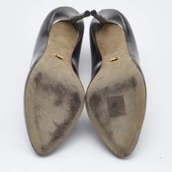Sergio Rossi Metallic Leather Oblo Cut Out Pumps Size 38