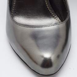 Sergio Rossi Metallic Leather Oblo Cut Out Pumps Size 38