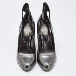Sergio Rossi Metallic Leather Oblo Cut Out Pumps Size 38
