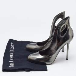 Sergio Rossi Metallic Leather Oblo Cut Out Pumps Size 38
