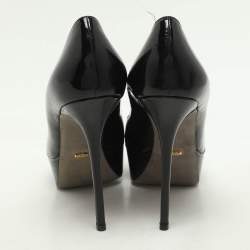 Pre Owned Sergio Rossi Black Patent Leather Platform Pumps Size 40.5