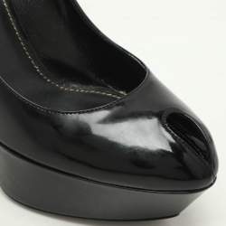 Pre Owned Sergio Rossi Black Patent Leather Platform Pumps Size 40.5
