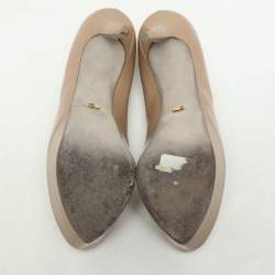 Sergio Rossi Beige Leather Peep Toe Platform Pumps Size 41