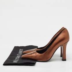 Sergio Rossi Metallic Brown Leather Pumps Size 37