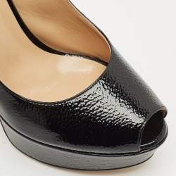 Sergio Rossi Black Leather Platform Slingback Pumps Size 36