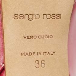 Pre Owned Sergio Rossi Pink Patent Leather Peep Toe Slingback Platform Pumps Size 36