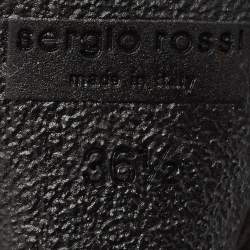 Sergio Rossi Grey Patent Leather Ankle Boots Size 36.5
