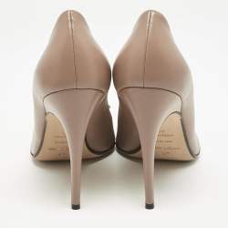 Sergio Rossi Beige Leather SR1 Pointed Toe Pumps Size 40