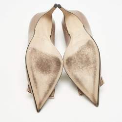 Sergio Rossi Beige Leather SR1 Pointed Toe Pumps Size 40