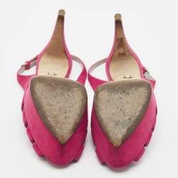 Sergio Rossi Pink Suede Platform Slingback Sandals Size 38