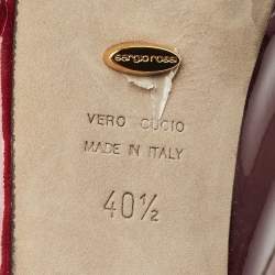 Pre Owned Sergio Rossi Burgundy  Patent Leather Platform Pumps Size 40.5