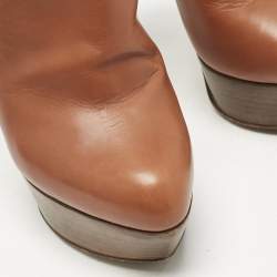 Sergio Rossi Brown Leather Cross Strap Booties Size 37
