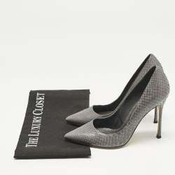 Sergio Rossi Grey Python Leather Pointed Toe Pumps Size 35