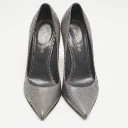 Sergio Rossi Grey Python Leather Pointed Toe Pumps Size 35
