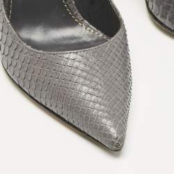 Sergio Rossi Grey Python Leather Pointed Toe Pumps Size 35