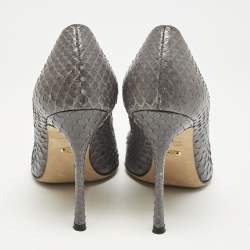 Sergio Rossi Grey Python Leather Pointed Toe Pumps Size 35