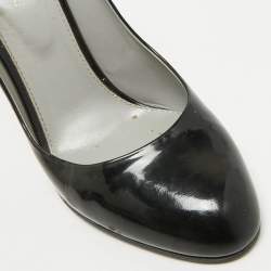 Sergio Rossi Black Patent Leather Round Toe Pumps Size 40