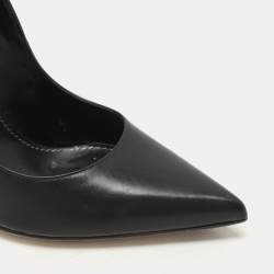 Sergio Rossi Black Leather Pointed Toe Pumps Size 38