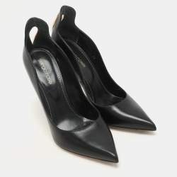 Sergio Rossi Black Leather Pointed Toe Pumps Size 38
