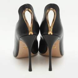Sergio Rossi Black Leather Pointed Toe Pumps Size 38