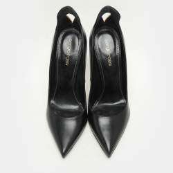 Sergio Rossi Black Leather Pointed Toe Pumps Size 38