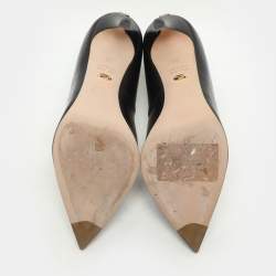 Sergio Rossi Black Leather Pointed Toe Pumps Size 38