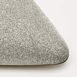 Pre Owned Sergio Rossi Silver Glitter Pointed Toe Pumps Size 41