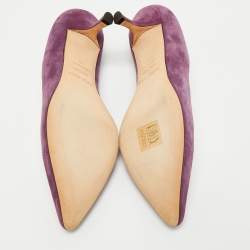 Sergio Rossi Purple Suede Pointed Toe Pumps Size 38