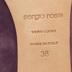 Sergio Rossi Purple Suede Pointed Toe Pumps Size 38