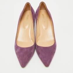 Sergio Rossi Purple Suede Pointed Toe Pumps Size 38