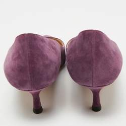 Sergio Rossi Purple Suede Pointed Toe Pumps Size 38