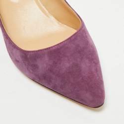 Sergio Rossi Purple Suede Pointed Toe Pumps Size 38