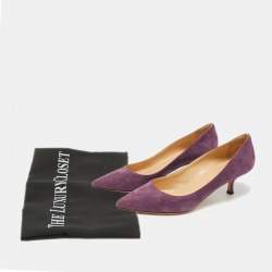 Sergio Rossi Purple Suede Pointed Toe Pumps Size 38