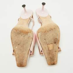 مملوكة مسبقًا Sergio Rossi Light Pink Patent Leather Sr Twenty Slingback Pumps Size 41