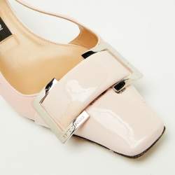 مملوكة مسبقًا Sergio Rossi Light Pink Patent Leather Sr Twenty Slingback Pumps Size 41