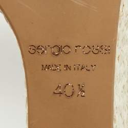 مملوكة مسبقًا صندل إس بادريل بلاتفورم سيورجيو روسي دينيم أزرق كحلي/بني جلد مقاس 40.5