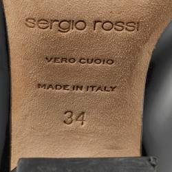 Pre Owned Sergio Rossi Black Patent Leather Block Heel Pumps Size 34