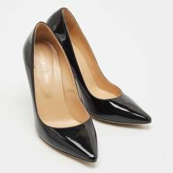 Pre Owned Sergio Rossi Black  Patent Leather Pointed Toe Pumps Size 34