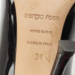 Pre Owned Sergio Rossi Black  Patent Leather Pointed Toe Pumps Size 34