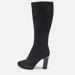 مملوكة مسبقًا Sergio Rossi Black Suede Knee Length Boots Size 39