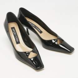 مملوكة مسبقًا حذاء كعب عالي سيرجيو روسي جلد رمادي وبراءات اختراع مقدمة مربعة مقاس 37