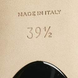 مملوكة مسبقًا حذاء كعب عالي سيرجيو روسي جلد رمادي وبراءات اختراع مقدمة مربعة مقاس 37